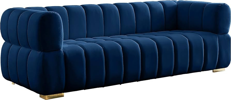 Meridian Furniture 670Navy-S Gwen Collection Modern | Contemporary Velvet Upholstered Sofa with D... | Amazon (US)