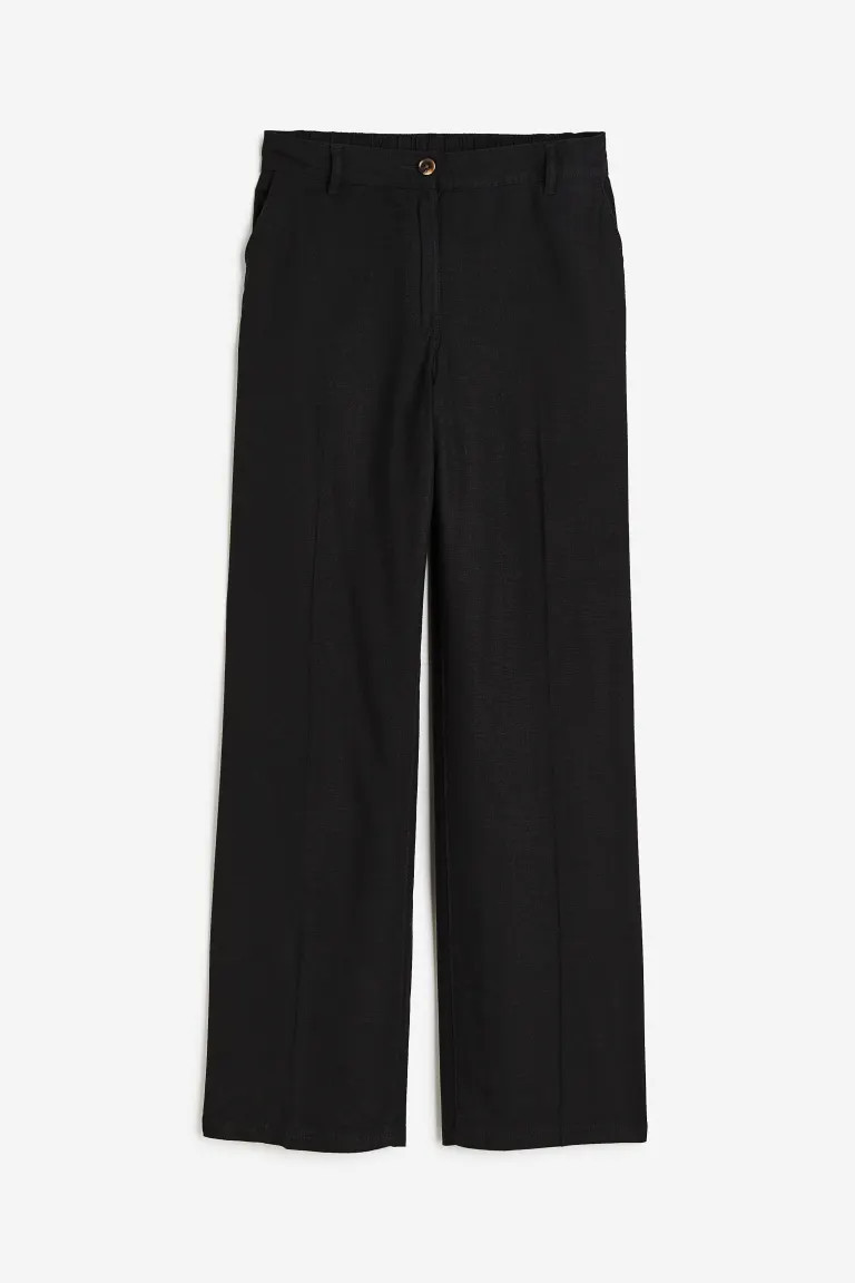 Pantalón en sarga de mezcla de lino | H&M (FR, IT, ES, PT, BE)