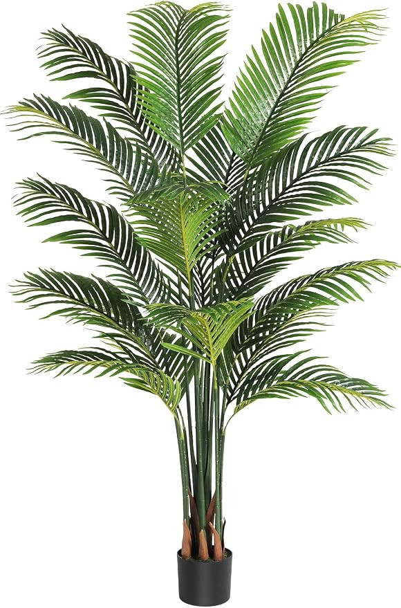 VIAGDO Artificial Fake Palm Tree 6ft Tall with 16 Detachable Trunks Faux Tropical Palm Silk Plant... | Amazon (US)