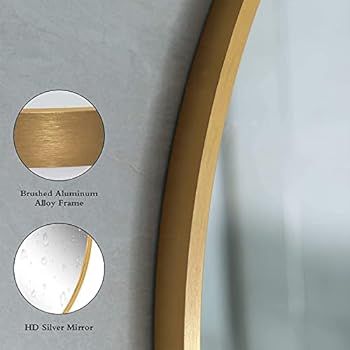 GLSLAND Circle Mirror, Gold Round Wall Mirror 32 Inch, Round Vanity Mirror for Bathrooms, Entrywa... | Amazon (US)