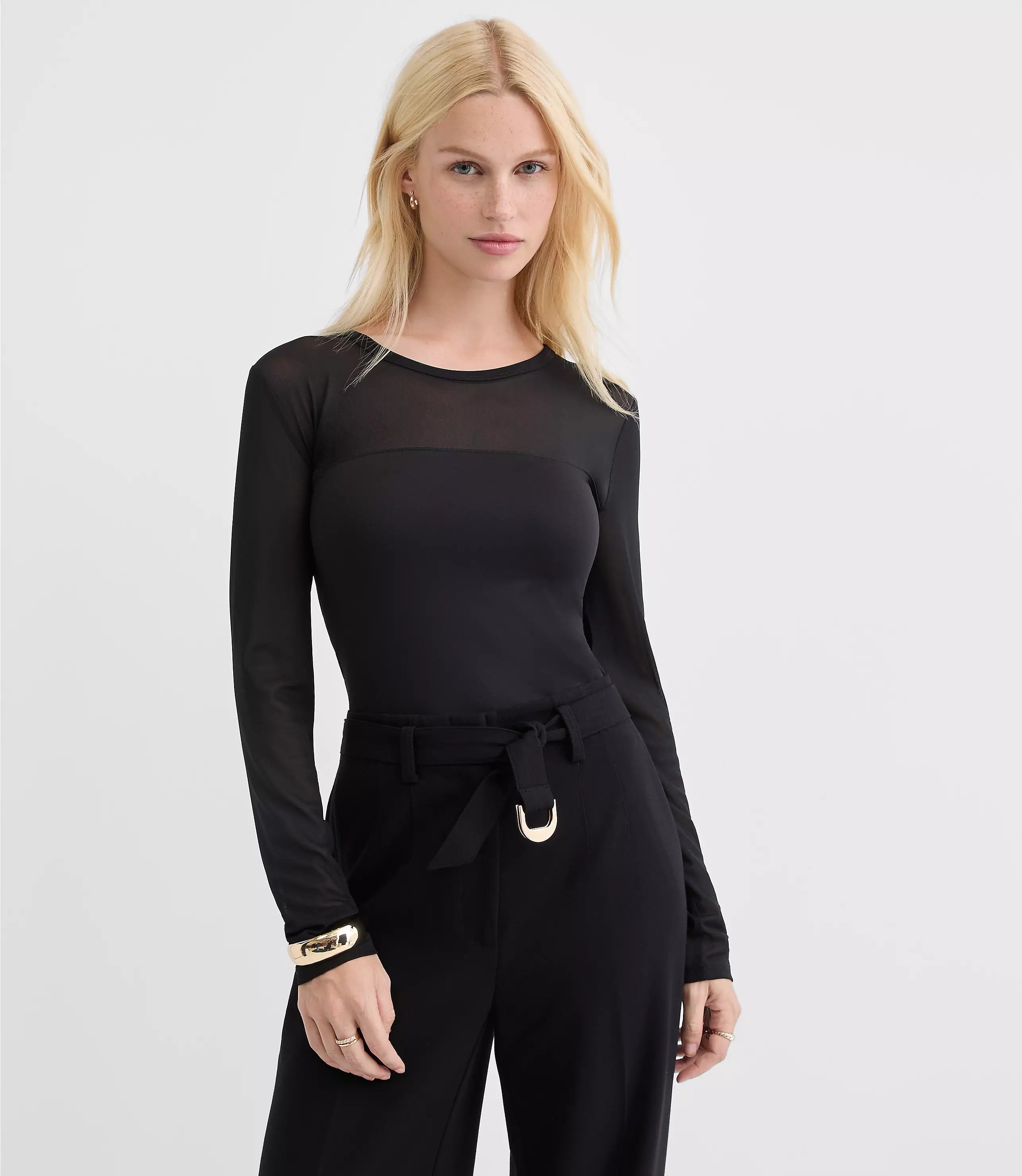 Mesh Mixed Media Top | LOFT