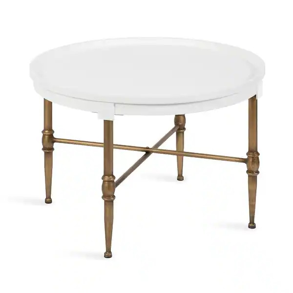 Kate and Laurel Valdi Round Coffee Table - 26x26x19 - White | Bed Bath & Beyond