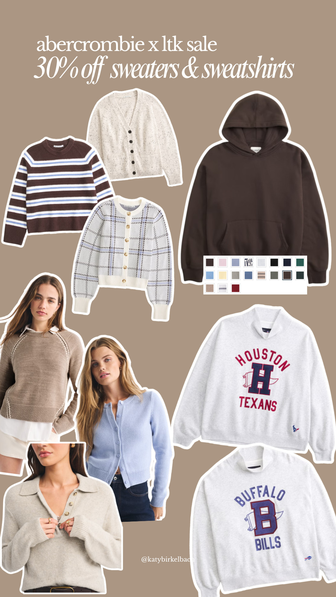 Today and tomorrow (10/10 & 10/11) only! 30% sweaters and sweatshirts at Abercrombie (online only) + an extra 20% off through the LTK app with code: AFLTK 

 #LTKSaleAlert