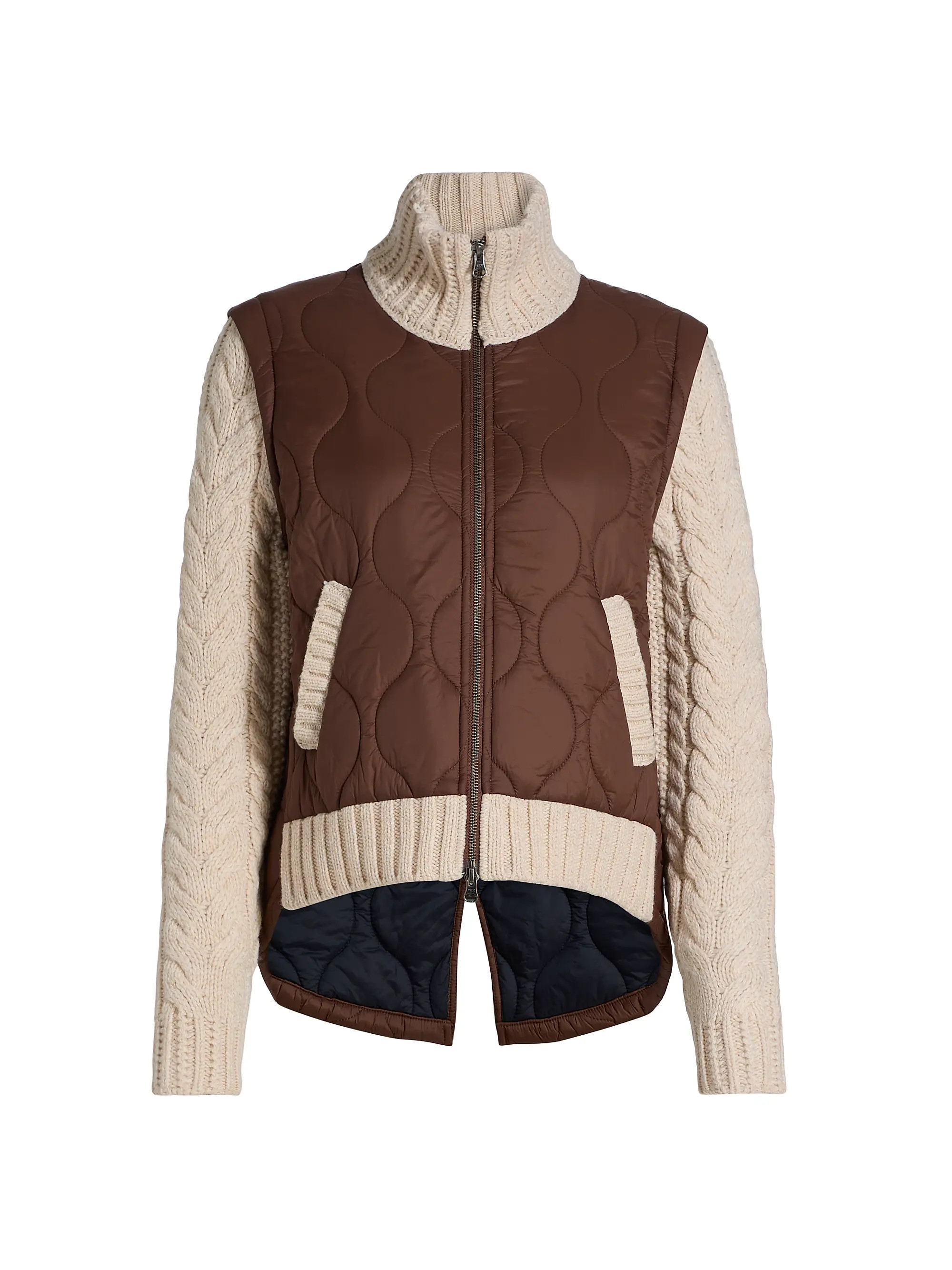 Veronica Beard Patra Mixed-Media Zip-Front Jacket | Saks Fifth Avenue | Saks Fifth Avenue