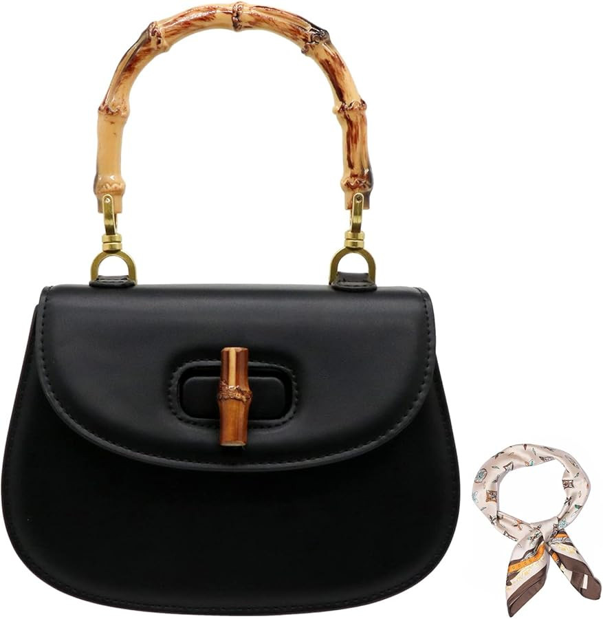 Women Tote bag, Bamboo Shape Handle, PU Leather Top Handle Bags, Womens Crossbody Bag with 27.5 *... | Amazon (US)