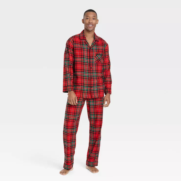 Men's Holiday Tartan Plaid Flannel Matching Family Pajama Set - Wondershop™ Red | Target