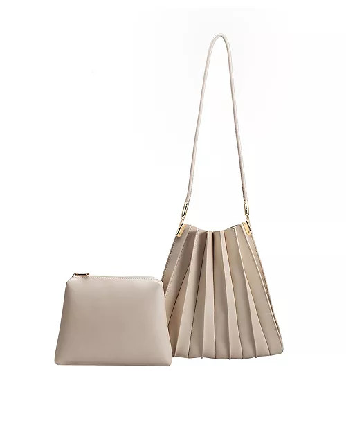 Melie Bianco Carrie Pleated Faux Leather Shoulder Bag - Macy's | Macy's