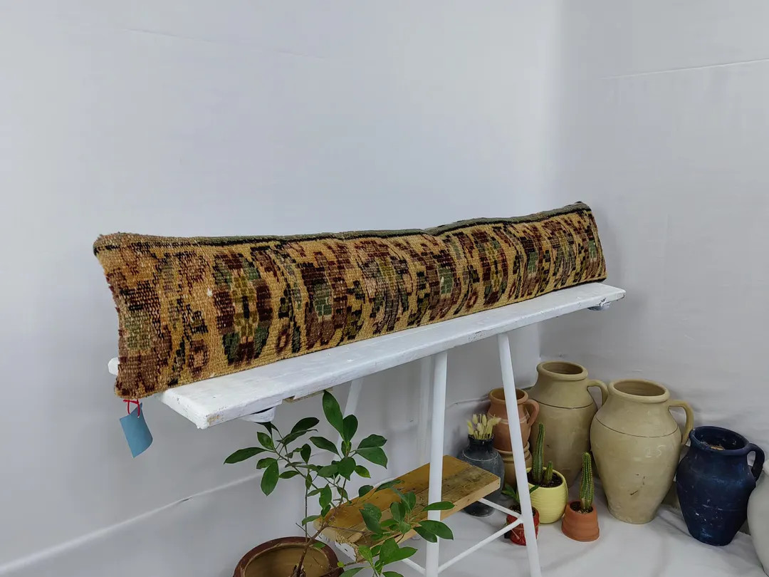 Kilim Pillow, Lumbar Pillow, Turkish Throw Pillow, Boho Pillow, Bench Cushion, Bolster Pillow, Em... | Etsy (US)