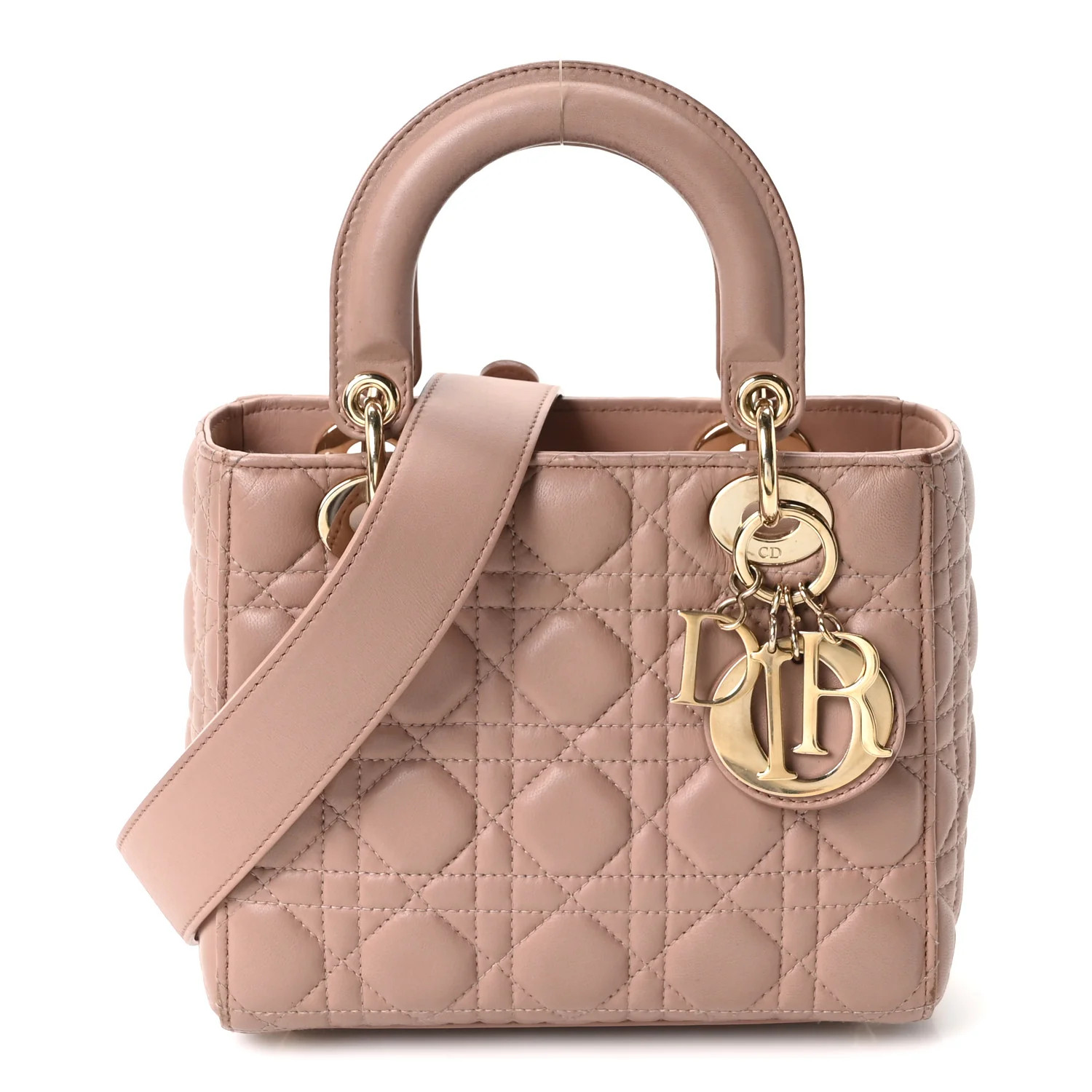 Christian Dior Lambskin Cannage Small My ABC Dior Lady Dior Blush 1872518 | FASHIONPHILE (US)