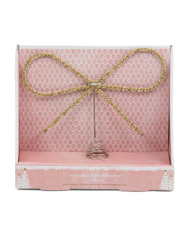 10in Beaded Bow Tree Topper | TJ Maxx