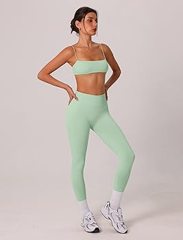 ABOCIW Workout Sets for Women 2 Piece Seamless Bandeau Strappy Sports Bra High Waist Leggings Yog... | Amazon (US)