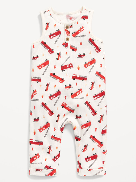 Unisex Sleeveless Thermal-Knit Henley One-Piece for Baby | Old Navy (US)