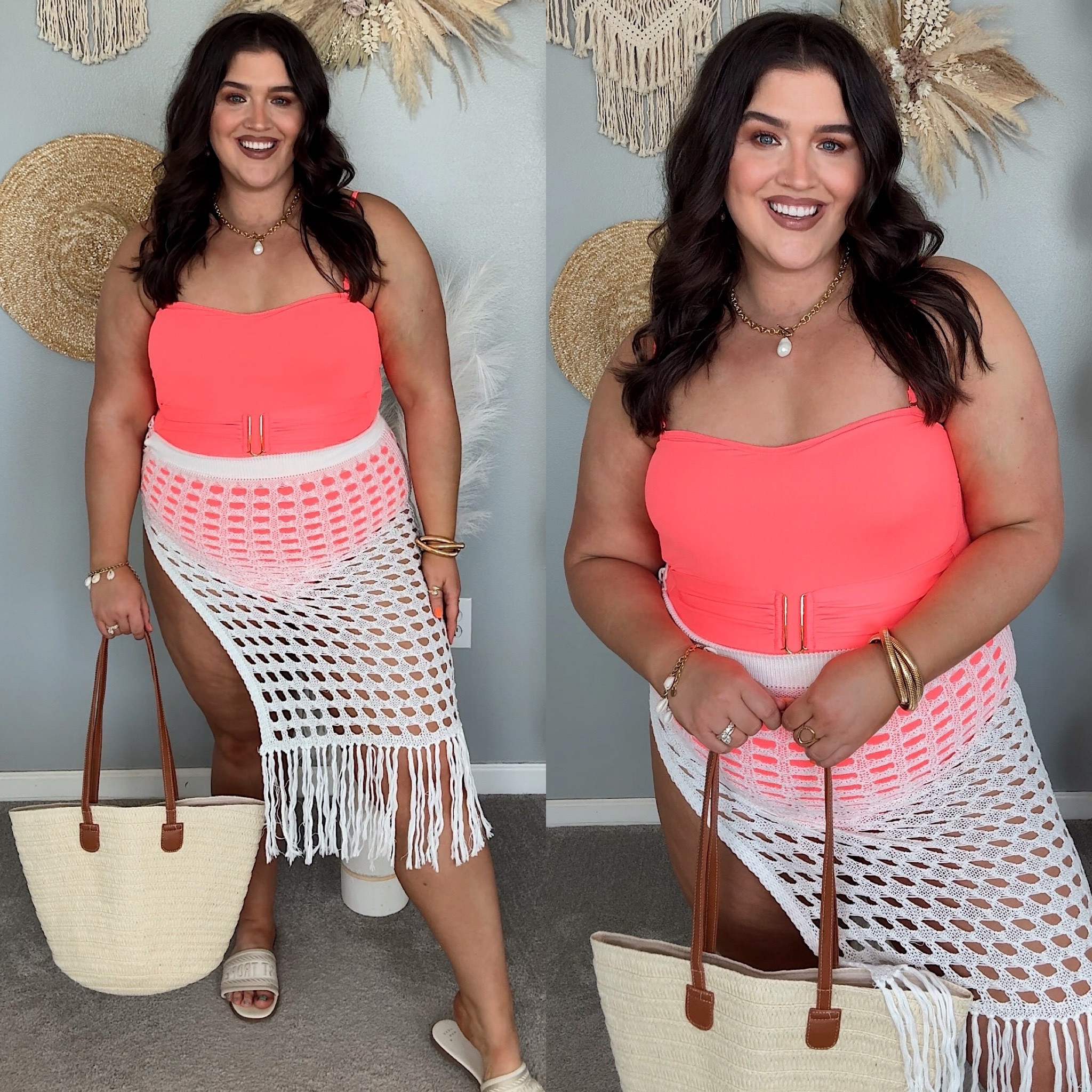One piece fluorescent neon swimsuit + crochet coverup ☀️🌊🧡 
Size 16 in suit + XL in skirt 
Beach vacation resort wear outfit inspo 

#LTKSeasonal #LTKSwim #LTKPlusSize