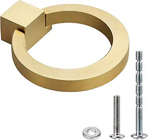 WEAVERBIRD Gold Cabinet Knobs,Zinc Alloy Kitchen Hardware Drawer Pulls Brushed Brass Rings 1.57" ... | Amazon (US)