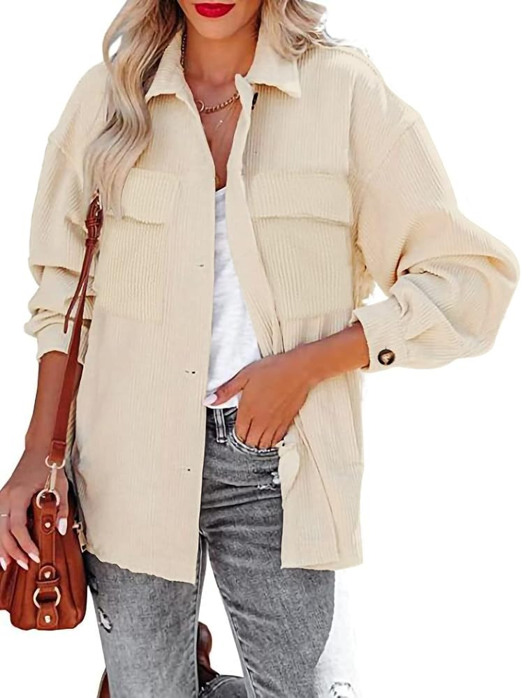 Jhsnjnr Women's Plaid Shirts Long Sleeve Flannel Lapel Button Down Shacket Jacket Coats | Amazon (CA)
