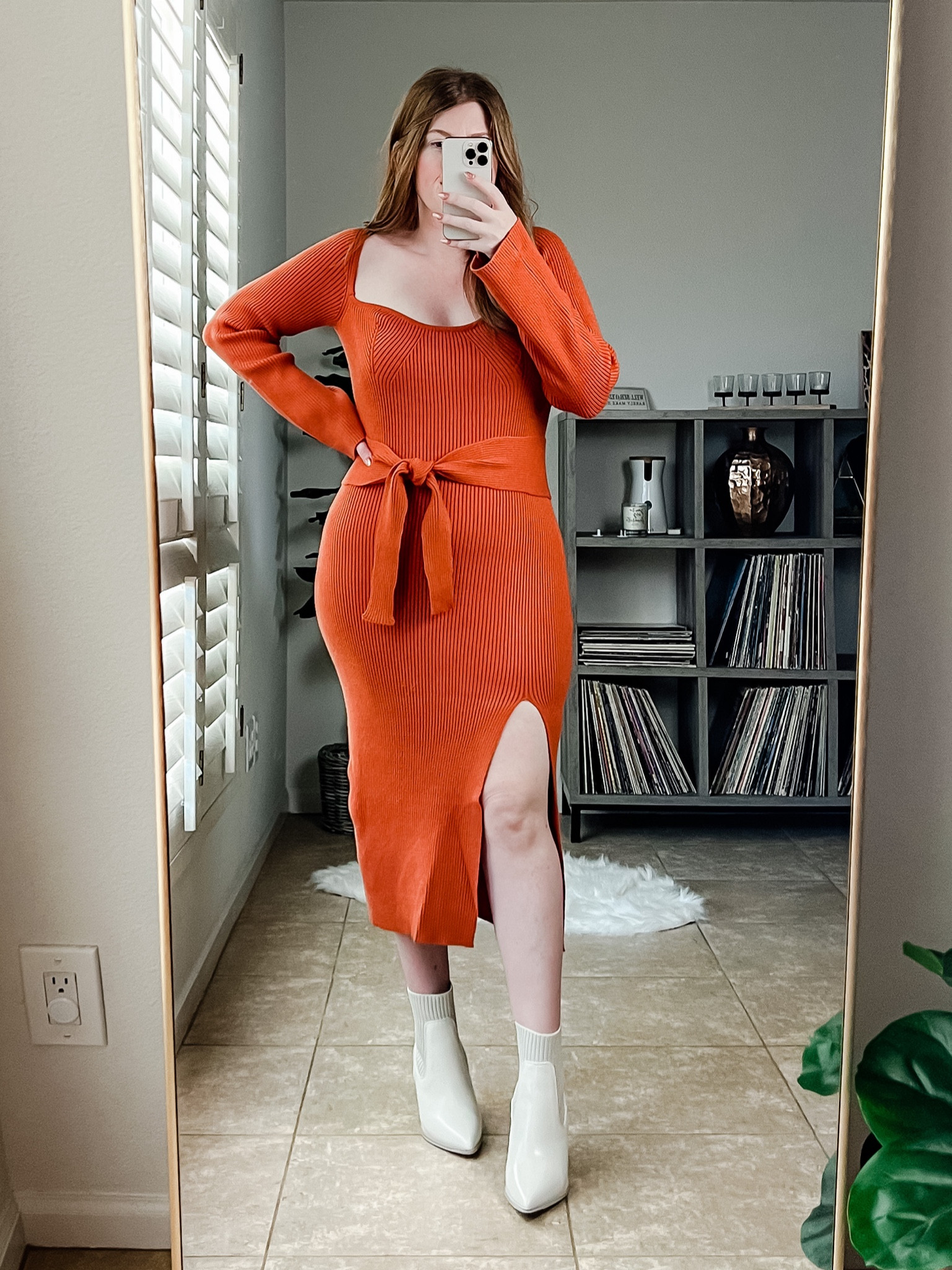 Fall dress from amazon wearing size medium. Sweater dress. Fall boots. Amazon dress. Fall outfit. 

#LTKstyletip #LTKSeasonal #LTKshoecrush