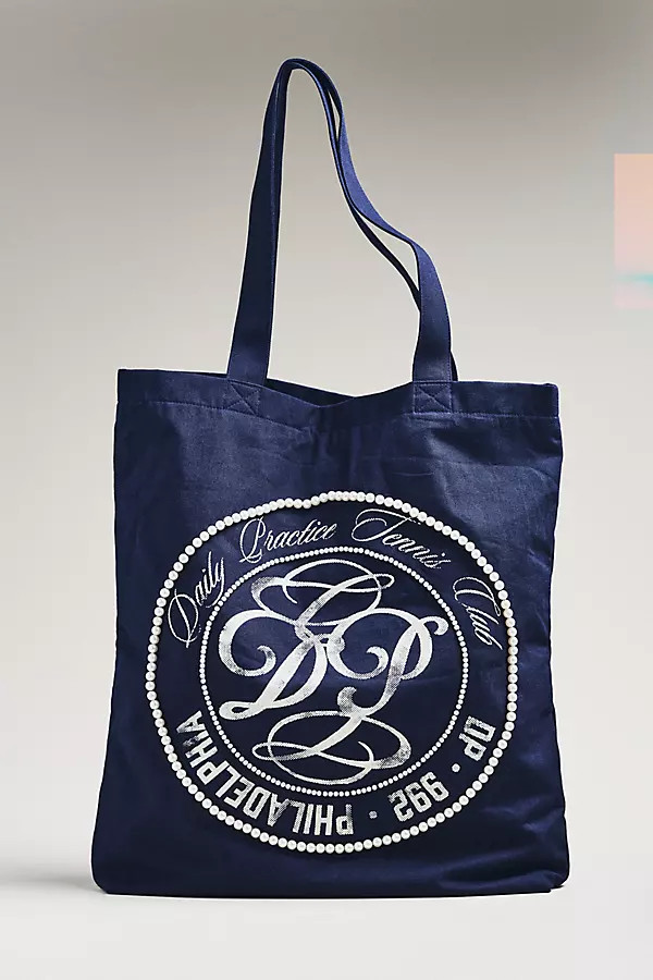 Printed Beaded Canvas Tote Bag | Anthropologie (US)