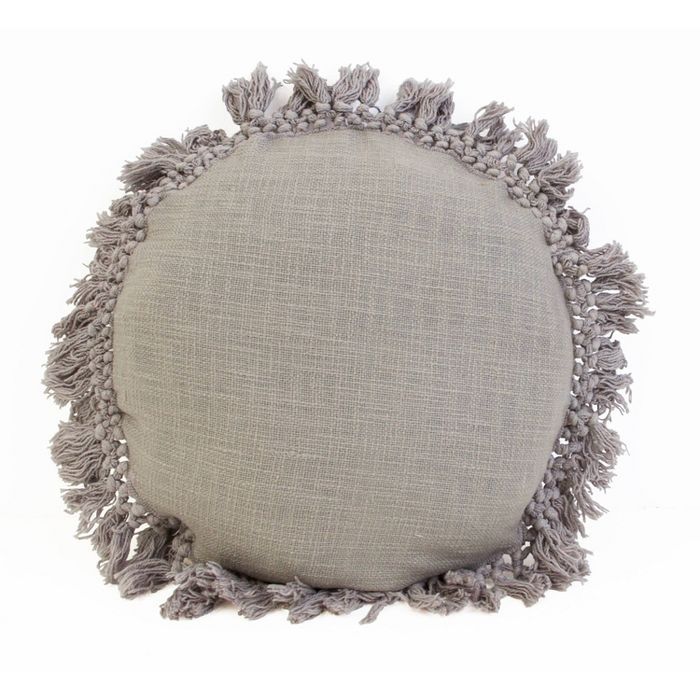 18" Simone Round Cotton Fringe Trim Pillow - Décor Therapy | Target