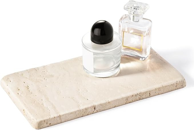 BCS Natural Travertine Candle Plate, 6 x 3 Inch Candle Tray Candle Holder Stand, Decorative Small... | Amazon (US)