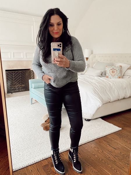 Coated jeans and booties