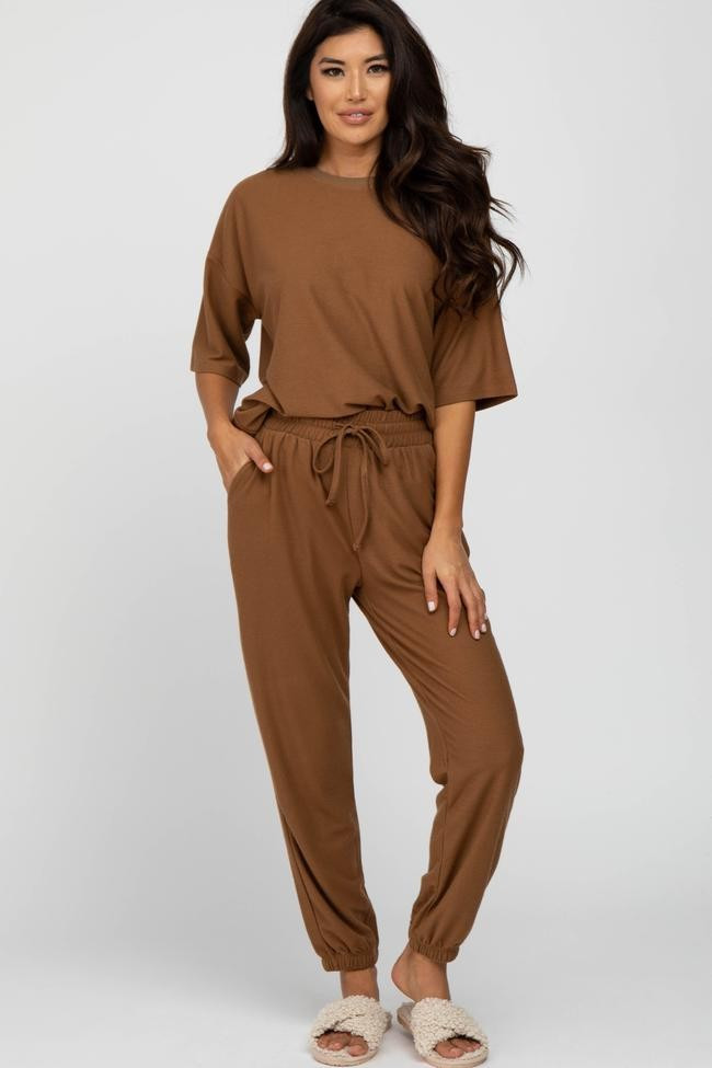 Camel Jogger Lounge Set | PinkBlush Maternity