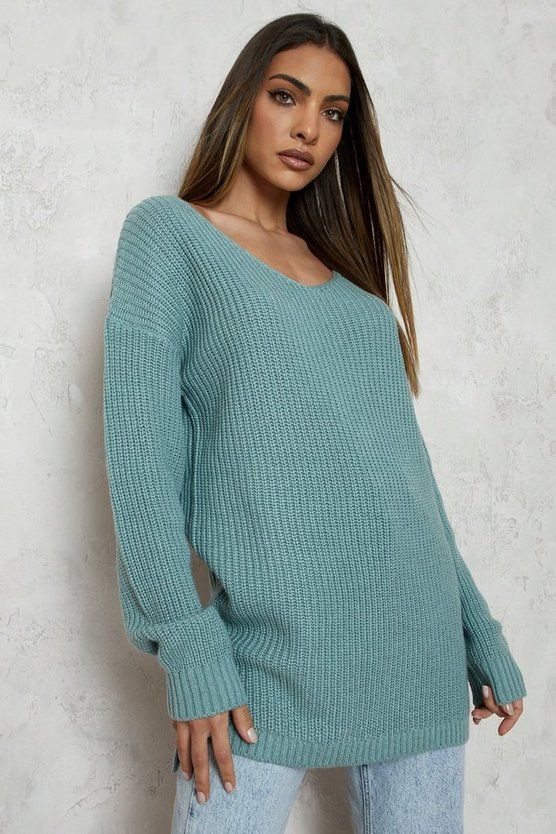 Oversized V Neck Sweater | Boohoo.com (US & CA)