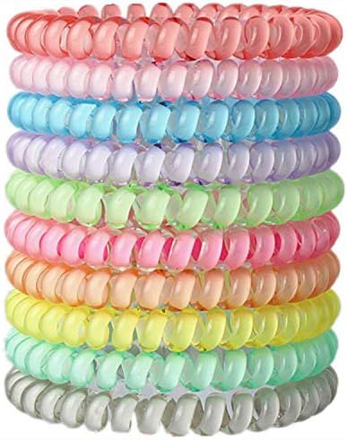 Candy Color 10 Piece Spiral Hair Ties, Coil elastics Hair Ties,Multicolor Small Spiral Hair Ties,... | Amazon (US)