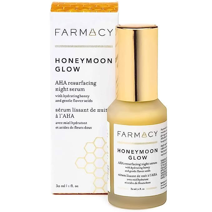 Farmacy Honeymoon Glow AHA Hydrating Night Serum w/Hyaluronic Acid for Fine Lines & Wrinkles (1 F... | Amazon (US)