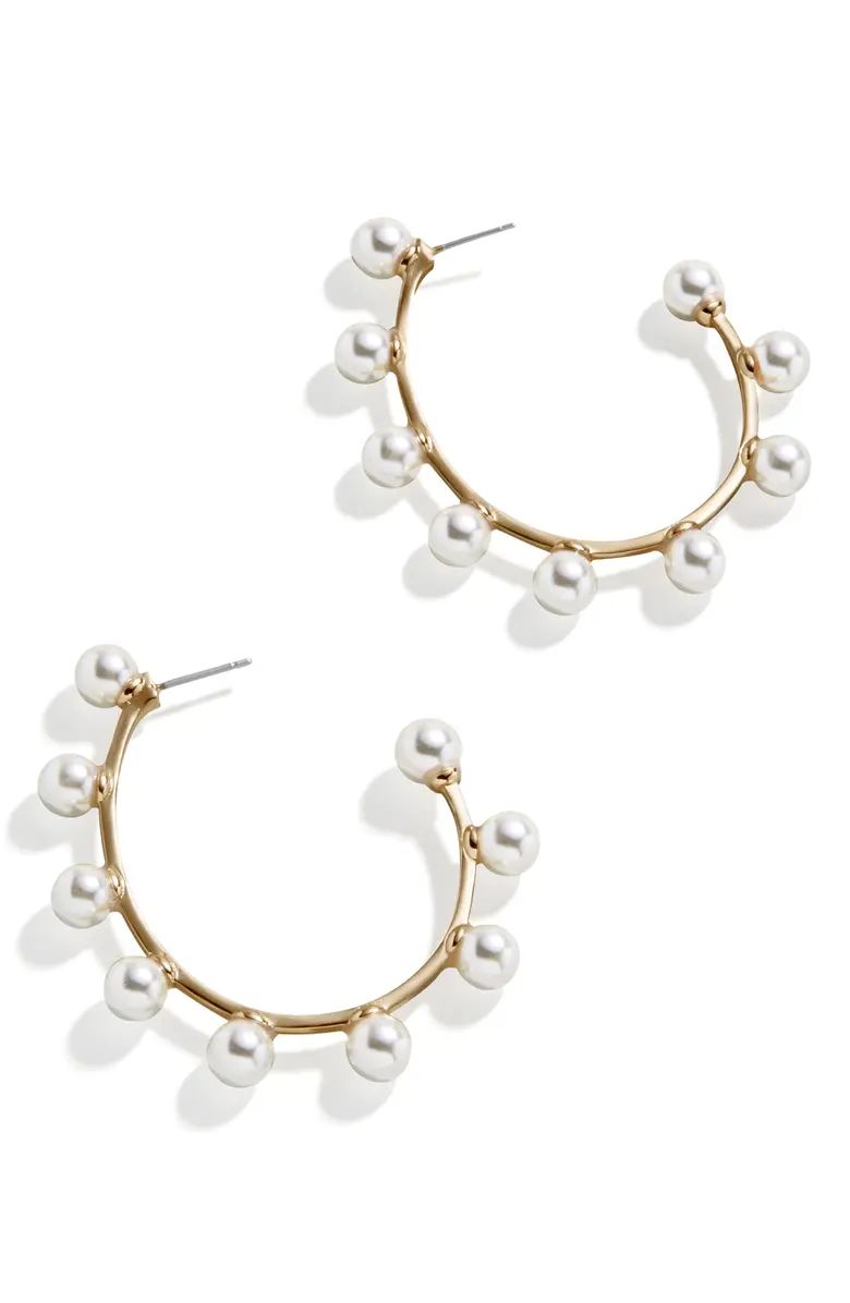 BaubleBar Irie Imitation Pearl Hoop Earrings | Nordstrom | Nordstrom