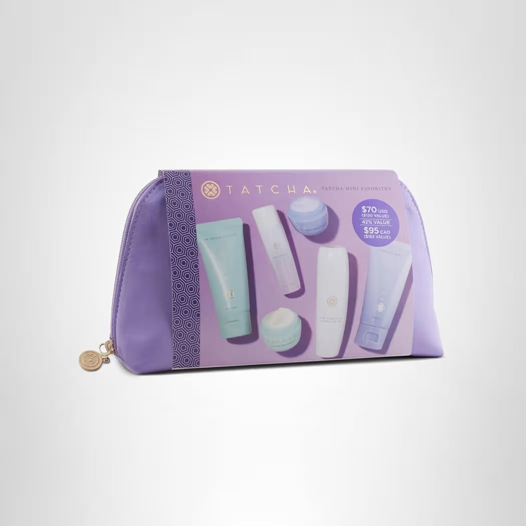 TATCHA Mini Favorites Set | Travel Sized Bestselling Cleansers, Essence, and Moisturizers | $120 ... | Amazon (US)