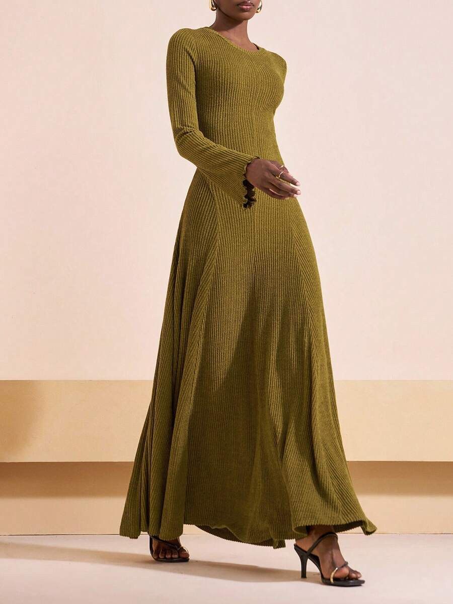 Zivah 2025 Autumn And Winter New Style Simple And Versatile Temperament Mustard Yellow Solid Colo... | SHEIN