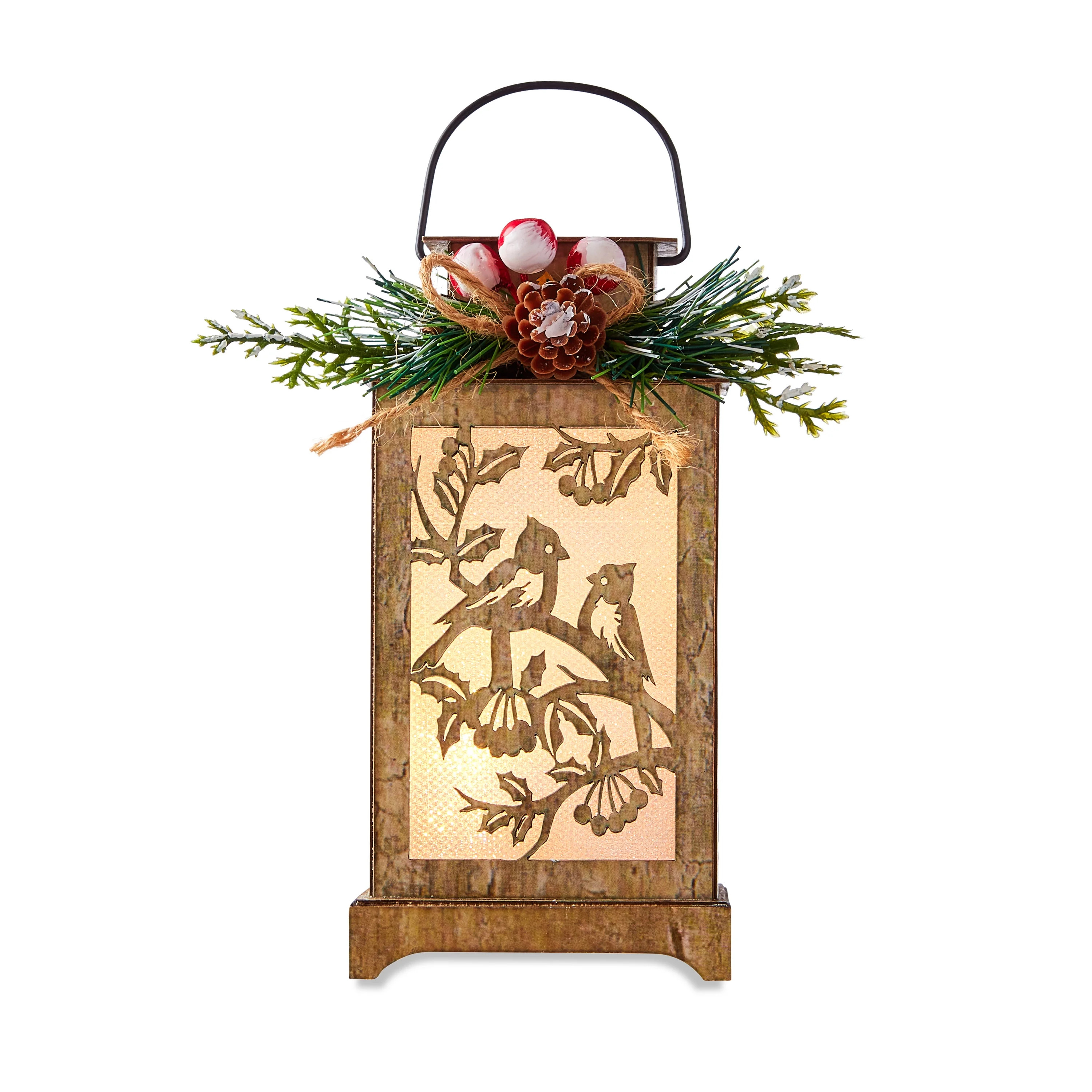 Natural LED Light Cardinal Lantern Christmas Ornament, 5.51 in, by Holiday Time | Walmart (US)