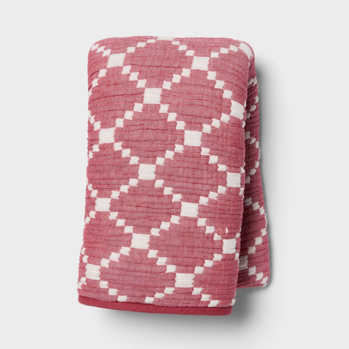 Body Pillow Cover Reversible Matelasse Red Lattice - Threshold™ | Target