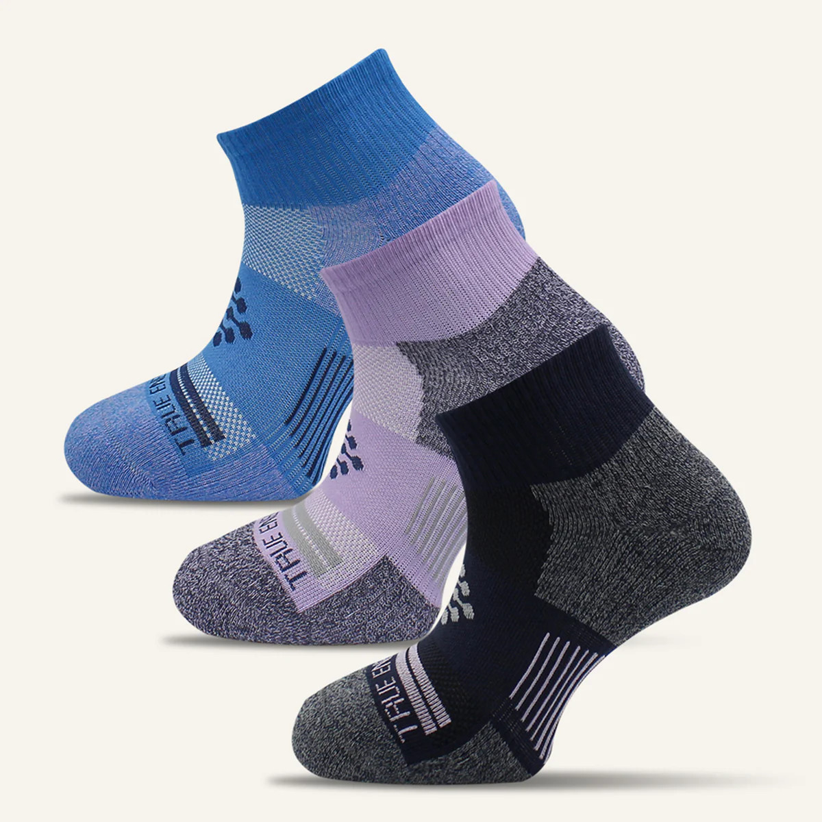 Women's Athletic Colorful Quarter Socks- 3 Pair | TRUEENERGY Socks