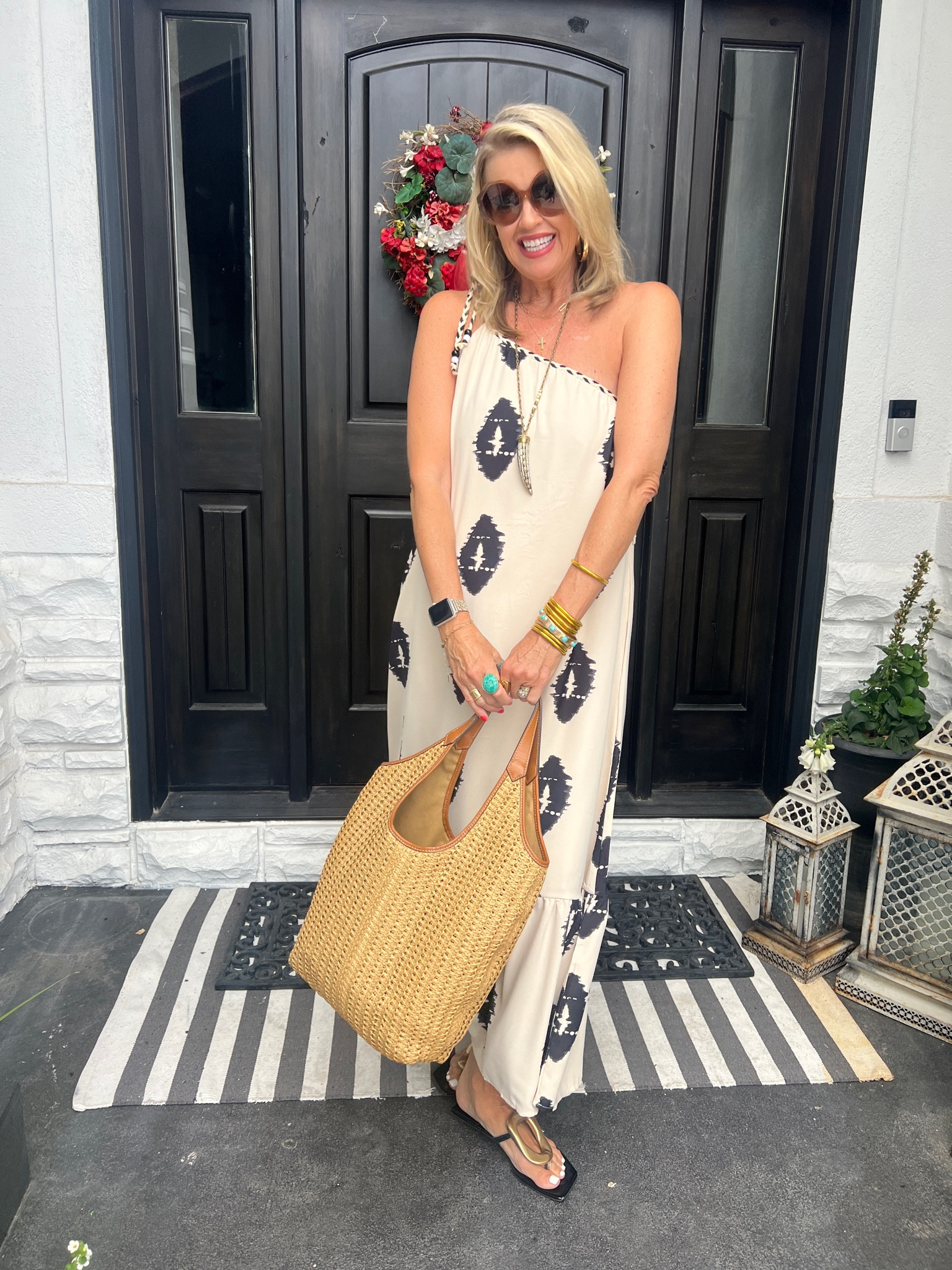 Amazon Find!

This cute maxi summer dress with one shoulder can be belted comes with a rope bead belt! 
Under $45. 

Versace sunglasses
Jeffery Campbell sandals 
Eric hermits bag 
Budha girl bangles

#LTKFindsUnder50 #LTKSaleAlert #LTKStyleTip