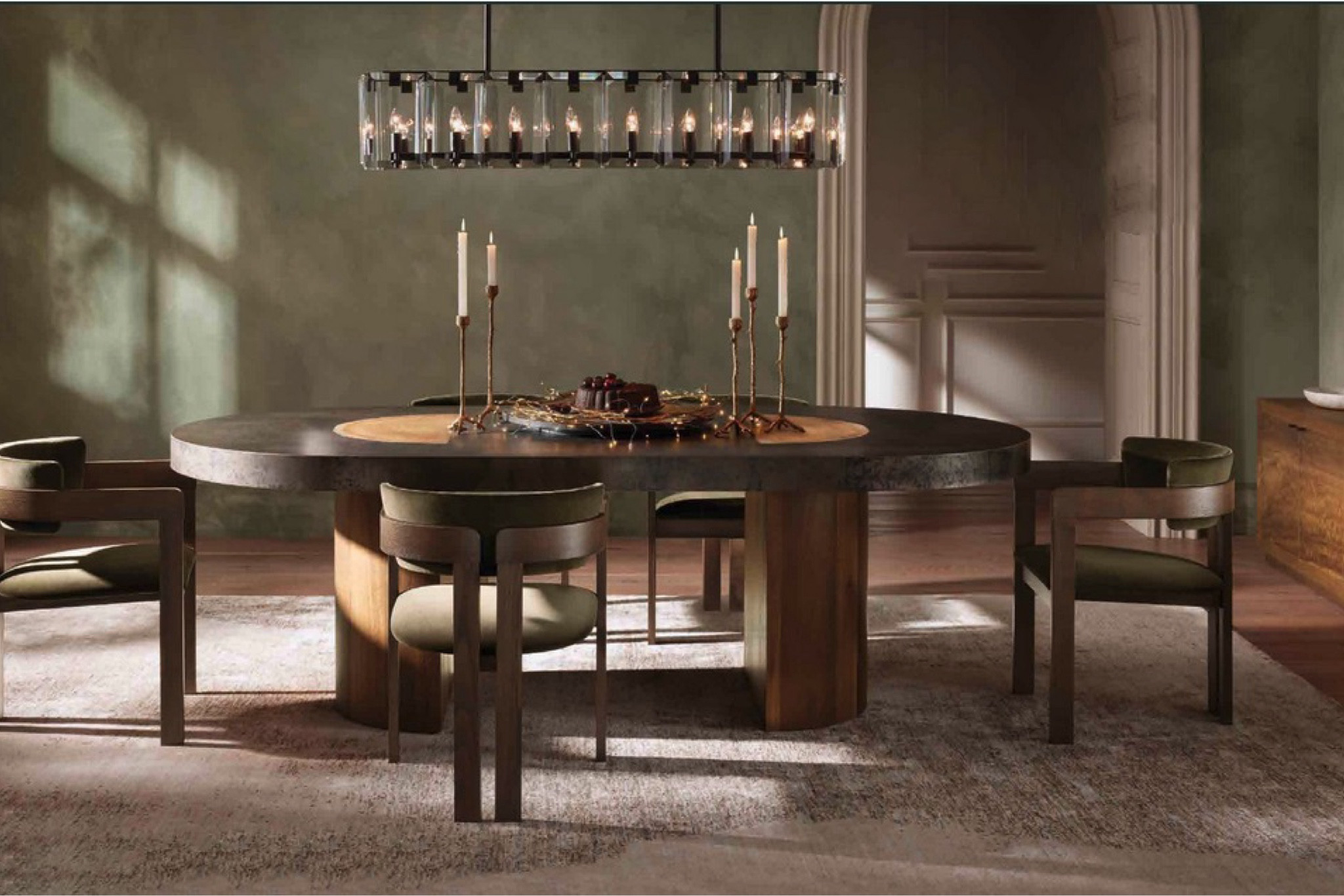The mixed materials  of patina steel and wood on this dining table will elevate   any dining space. 

#LTKHoliday #LTKCyberWeek #LTKHome