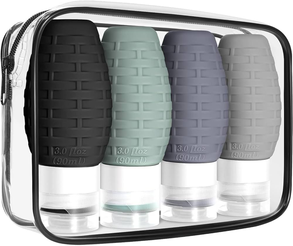 TARJODGY Travel Size Bottles for Toiletries, Tsa Approved 3oz Silicone Travel Containers Set Leak... | Amazon (US)