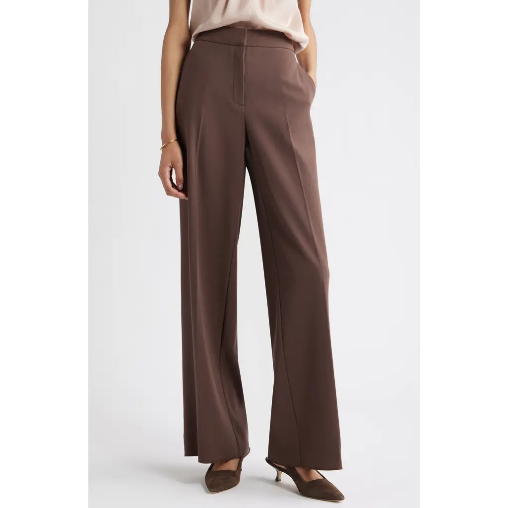 Nordstrom The Lennox Wide Leg Trousers in Brown Sweet at Nordstrom, Size 0 | Nordstrom