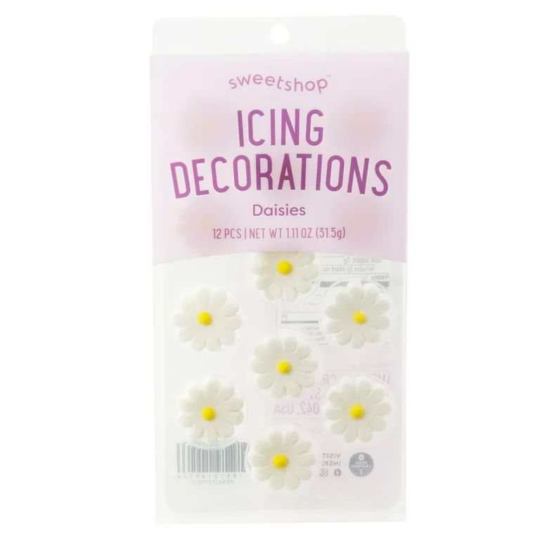 Sweetshop White Daisies Icing Decoration, 12 Piece Cake Decoration | Walmart (US)