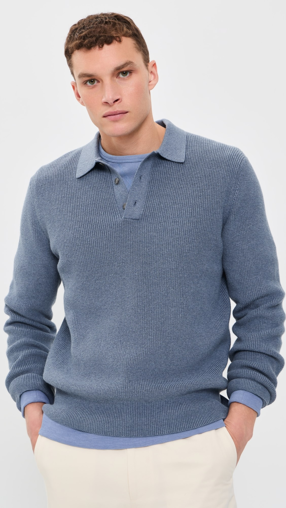 Heirloom Shaker Long Sleeve Polo Sweater | Shopbop