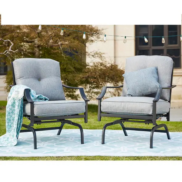 Patio Festival Outdoor Metal Rocking-Motion Chair with Cushions (2-Pack) - Bed Bath & Beyond - 27... | Bed Bath & Beyond