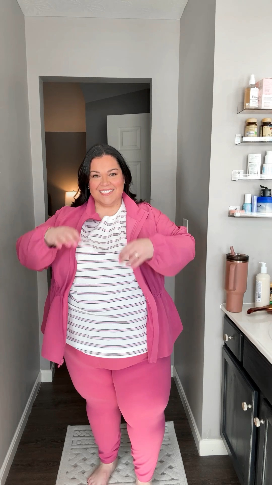 Cool mom real outfits part one! Loving this mauve pink target leggings and jacket, with a fun striped Oldnavy tee! 
Leggings and jacket 3x
Tshirt, i size up so it fits big. 4x

#LTKPlusSize #LTKMidsize #LTKSaleAlert
