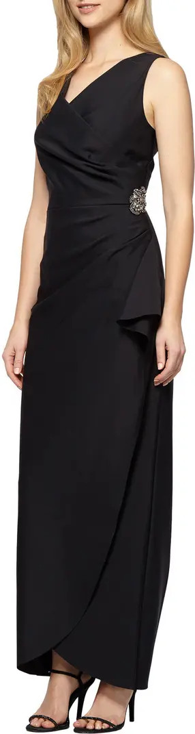 Embellished Side Drape Column Formal Gown | Nordstrom