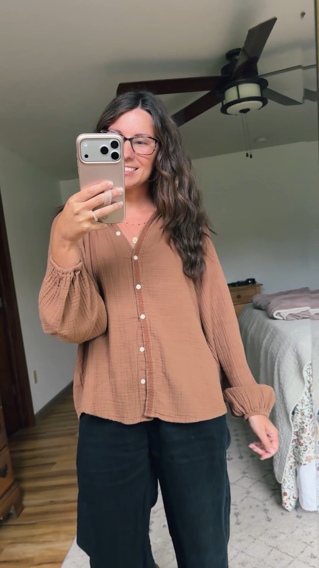 small in this gauze cotton top and xs in these black linen pants (I also own green, tan and gingham). My sandals are size 6🤎

#LTKPetite #LTKgrwm #LTKootd