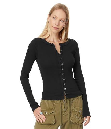Free People Womens Its On Cardi Black Medium | Amazon (US)