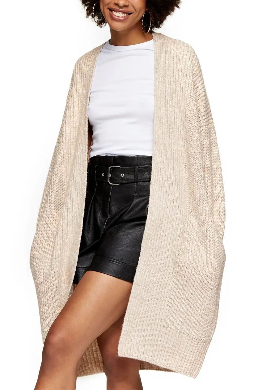 Topshop Ribbed Open Front Cardigan | Nordstrom