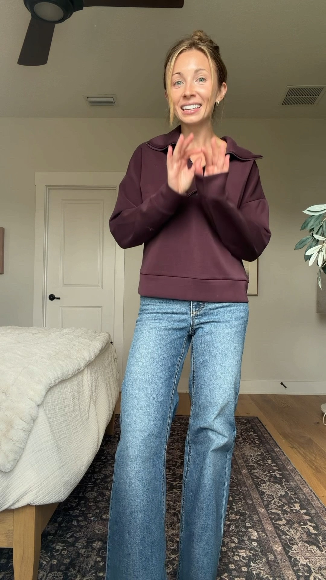 #walmartpartner | @Walmart  finds for fall! Great for transitioning! Wearing a size XS in the top and 0 in the jeans!

#LTKootd #LTKdayinmylife #LTKgrwm