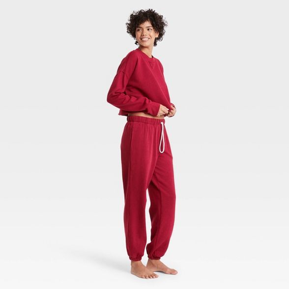 Women's Fleece Lounge Cropped Sweatshirt - Colsie™ | Target