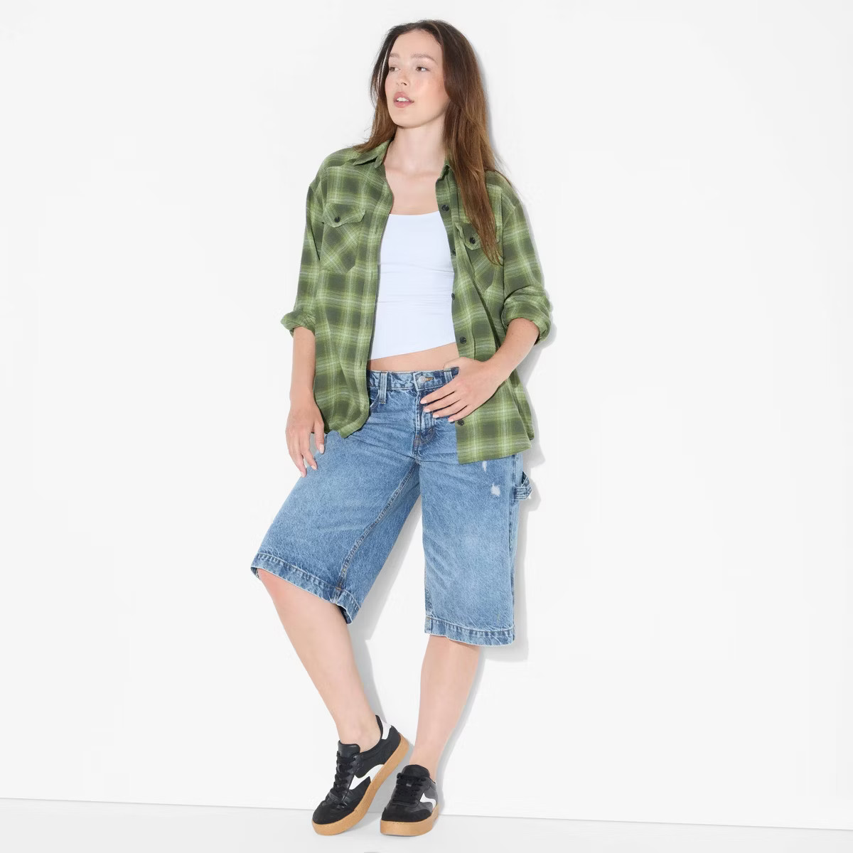 Women's Oversized Long Sleeve Collared Flannel Shirt - Wild Fable™ | Target