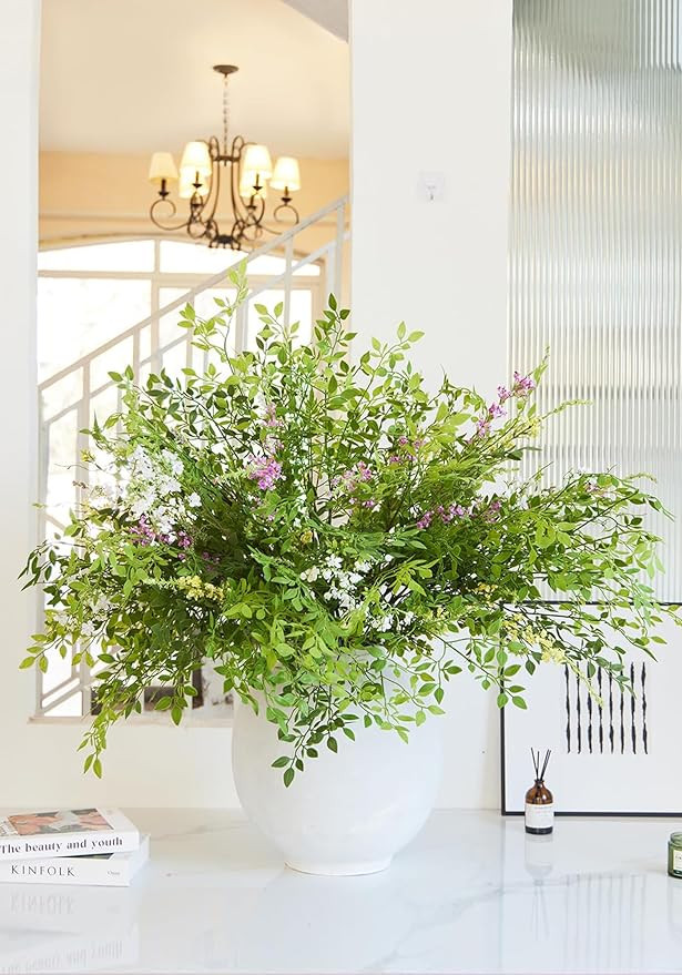 MISSPIN 12pcs 44inch Fake Flowers Home Decor Faux Greenery Stems Branches for Vase Artificial Flo... | Amazon (US)